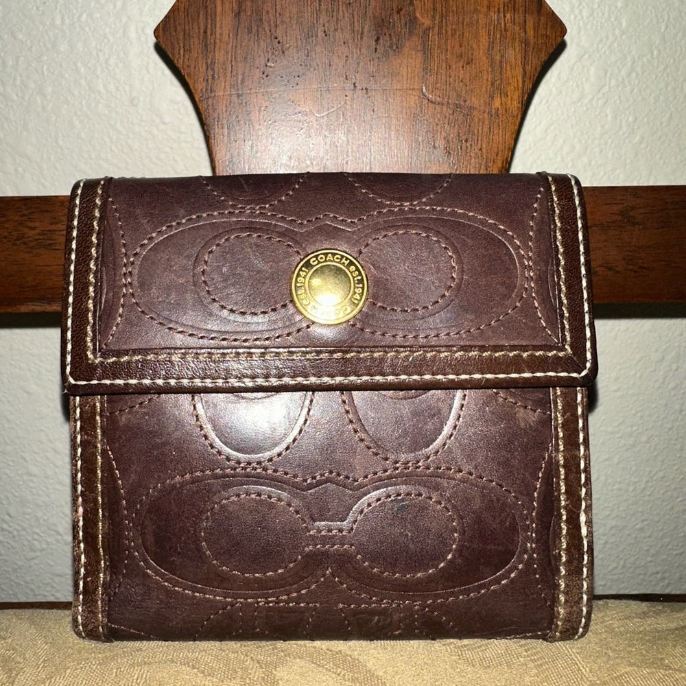 Coach Brown Quilted Leather Wallet